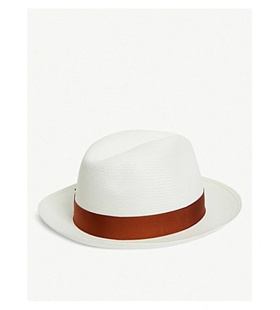 Shop Borsalino Panama Straw Hat In Multi