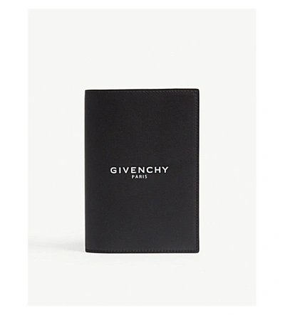 Shop Givenchy Logo-printed Leather Passport Holder In Black White