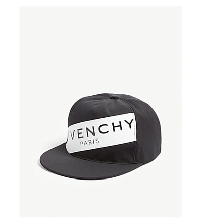 Shop Givenchy Cotton Snapback Cap In Black/white