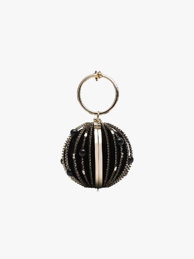 Shop Rosantica Black Sasha Crystal Embellished Bracelet Bag