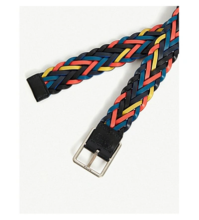 Shop Paul Smith Accessories Reversible Plaited Leather Belt In Multi