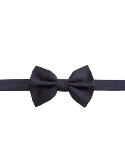 Shop Emporio Armani Solid Silk Bow Tie In Night Blue