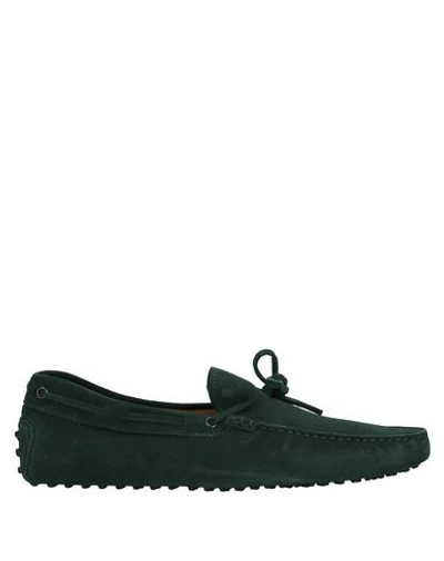 Shop Tod's Loafers In Dark Green