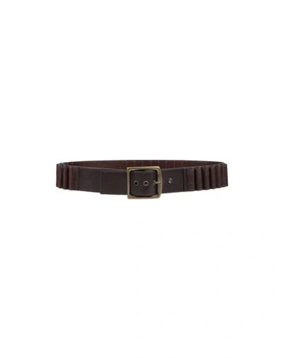 Shop John Galliano Regular Belt In Dark Brown