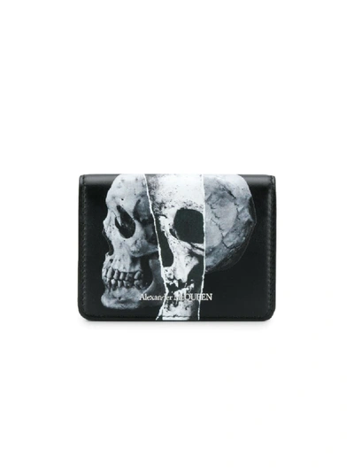 Shop Alexander Mcqueen Skull Print Cardholder In Black