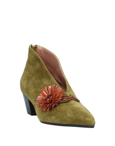 Shop L'autre Chose Ankle Boot In Military Green