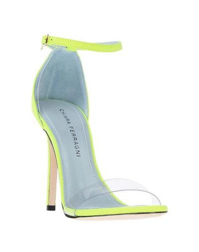 Shop Chiara Ferragni Sandals In Acid Green