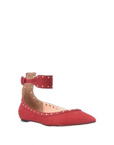 Shop Carrano Ballet Flats In Brick Red