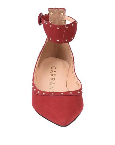 Shop Carrano Ballet Flats In Brick Red
