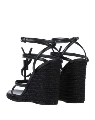 Shop Saint Laurent Woman Espadrilles Black Size 6 Leather