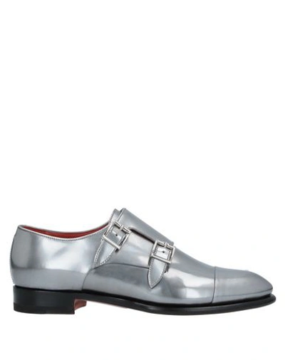 Shop Santoni Loafers In Silver