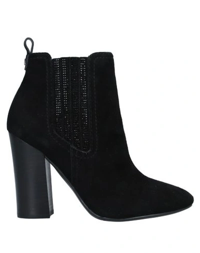 Shop Guess Woman Ankle Boots Black Size 10 Soft Leather, Textile Fibers