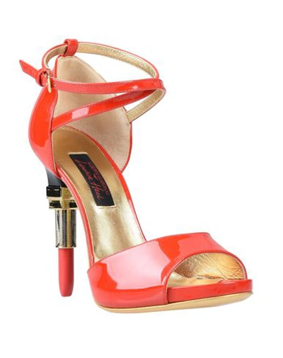 Shop Alberto Guardiani Sandals In Red