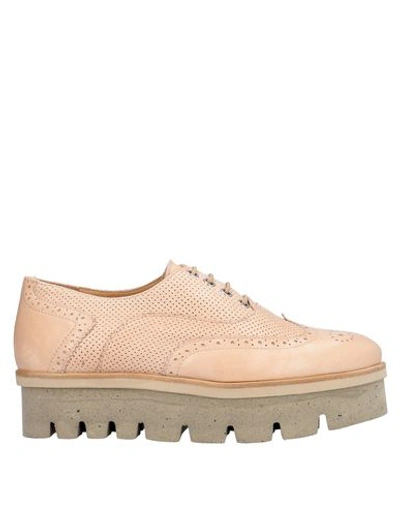 Shop Alberto Guardiani Lace-up Shoes In Pastel Pink