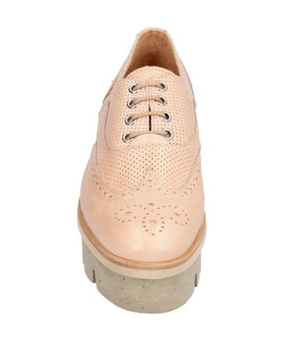 Shop Alberto Guardiani Lace-up Shoes In Pastel Pink