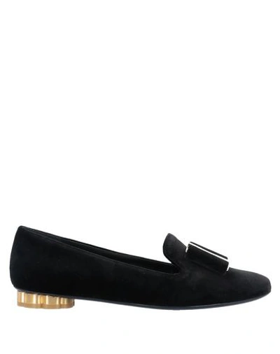 Shop Ferragamo Woman Loafers Black Size 6.5 Textile Fibers