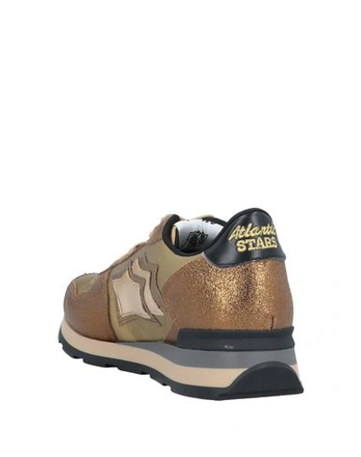 Shop Atlantic Stars Woman Sneakers Bronze Size 8 Soft Leather, Textile Fibers In Yellow