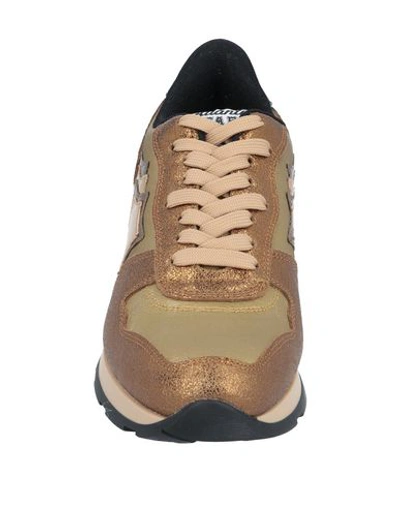 Shop Atlantic Stars Woman Sneakers Bronze Size 8 Soft Leather, Textile Fibers In Yellow