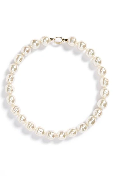 Shop Majorica 14mm Baroque Pearl Necklace In White/ Gold