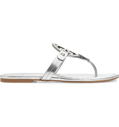 Shop Tory Burch Miller Flip Flop In Silver