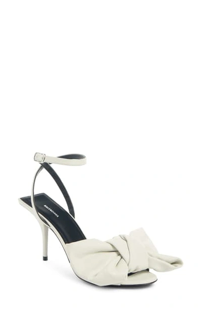 Shop Balenciaga Bow Ankle Strap Sandal In White