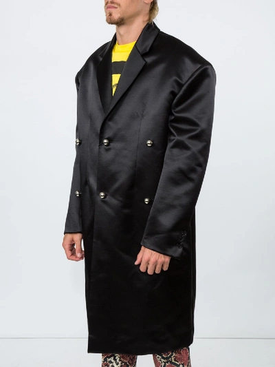Shop Raf Simons Shiny Tailored Coat In Black