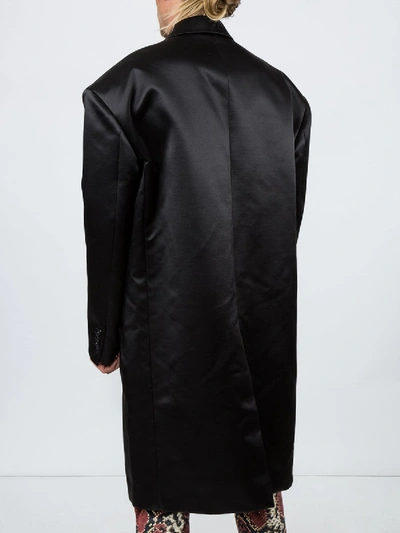 Shop Raf Simons Shiny Tailored Coat In Black