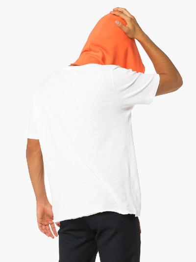 Shop Raf Simons Drugs Printed Sleeveless Hooded Pannel In Orange