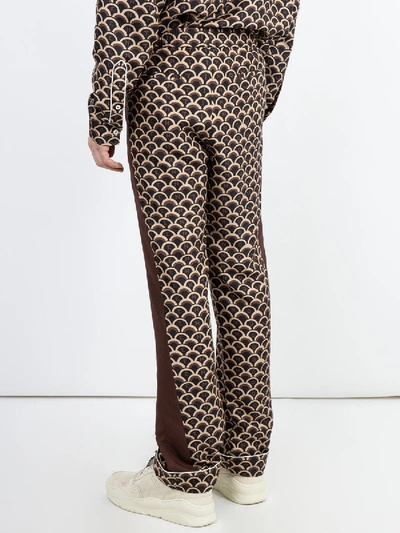 Shop Valentino Printed Pants In Brown