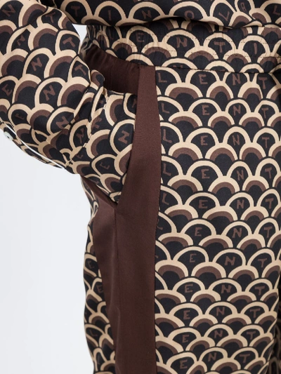 Shop Valentino Printed Pants In Brown