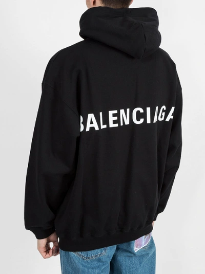 Shop Balenciaga Back Logo Hoodie