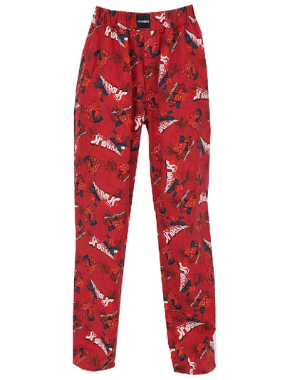 Shop Vetements Red Graphic Pajama Pants