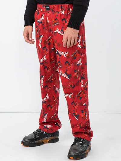 Shop Vetements Red Graphic Pajama Pants