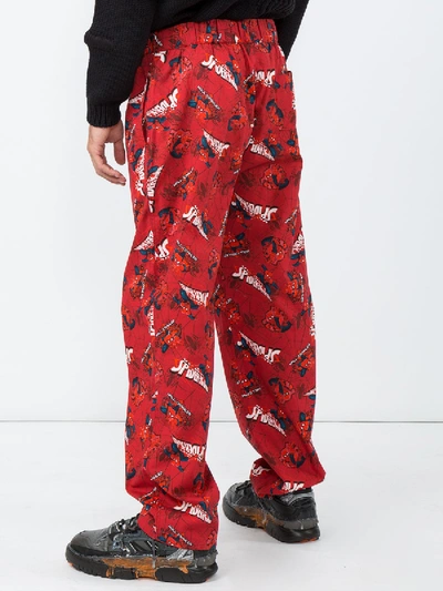 Shop Vetements Red Graphic Pajama Pants