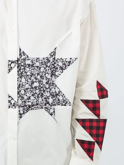 Shop Calvin Klein 205w39nyc Embellished Patchwork Shirt In White