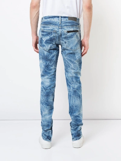 Shop Fear Of God Indigo Bleached Effect Slim-fit Jeans