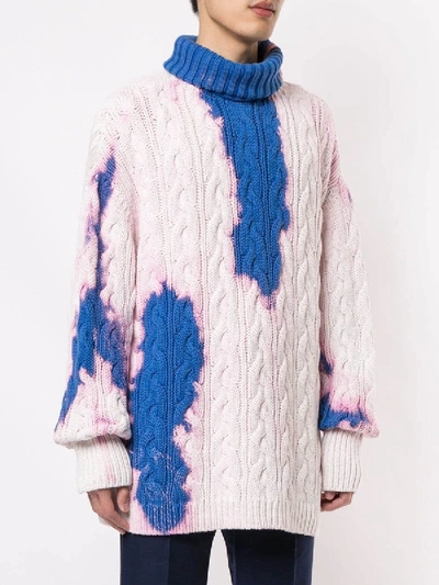 Shop Balenciaga Tie-dye Knit Sweater In Pink