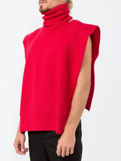 Shop Raf Simons 2c-b Ghb Patch Turtleneck In Red