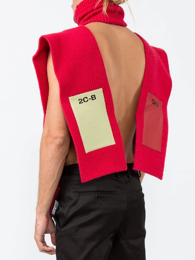 Shop Raf Simons 2c-b Ghb Patch Turtleneck In Red