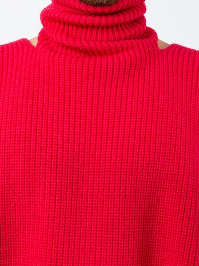 Shop Raf Simons 2c-b Ghb Patch Turtleneck In Red