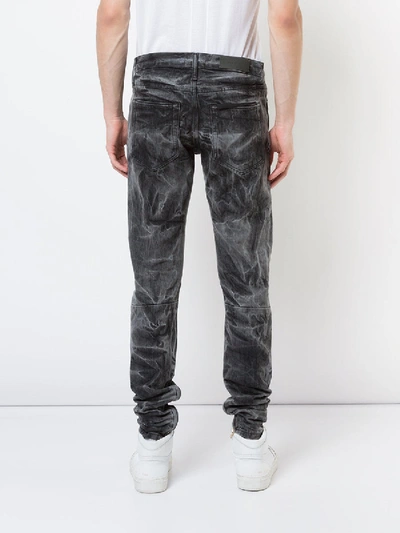 Shop Fear Of God Black Bleached Effect Slim-fit Jeans