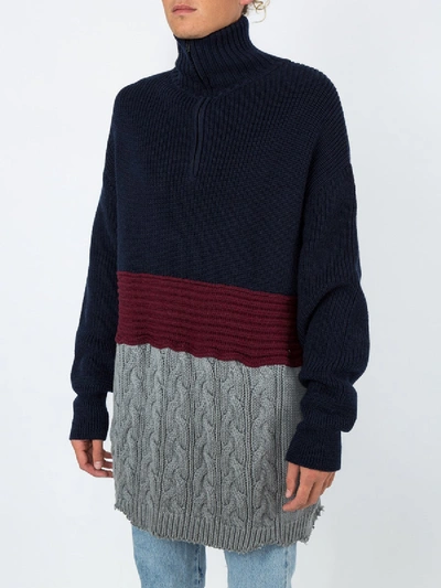 Shop Balenciaga Mixed Wool And Cotton Sweater In Multicolor