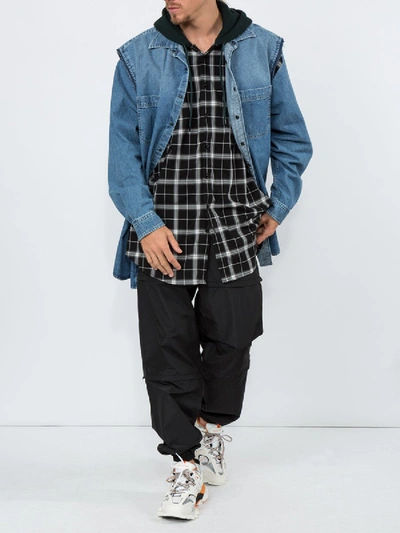 Shop Balenciaga Layered Denim Shirt Blue