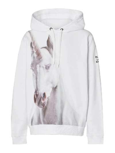 Shop Burberry Unicorn Hoodie White