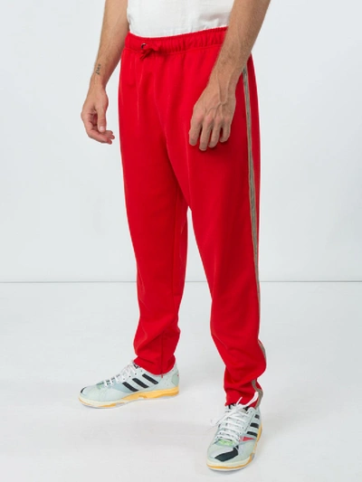 Shop Burberry Bright Red Track Trousers