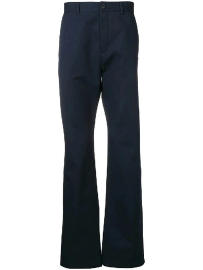 Shop Balenciaga Casual Trousers In Blue