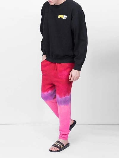 Shop The Elder Statesman Tie Dye Track Pants In Red