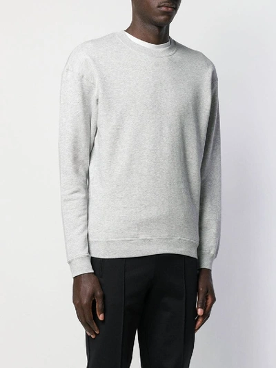 Shop Balenciaga Rear Embroidered Logo Sweatshirt Grey