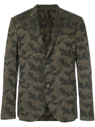 Shop Neil Barrett Camouflage Blazer In Green