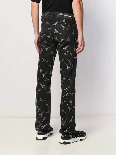 Shop Balenciaga Eiffel Tower Print Slim Jeans